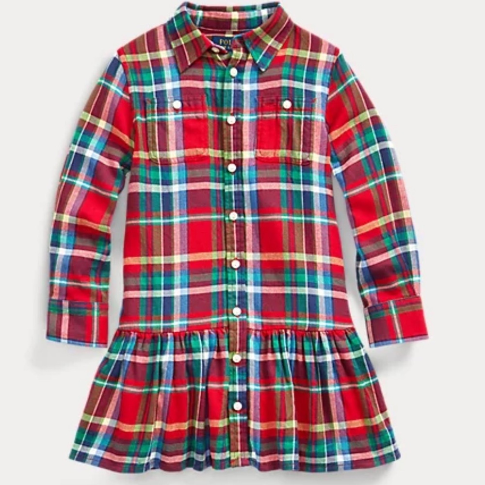 RALPH LAUREN 100% cotton plaid dress